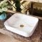 China supplier square ceramic simple design colored no hole wash basin sink