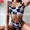 Sexy Bikini Mujer 2021 New Cow Print Swimsuit Women Two Pieces Push Up Biquini Brazilian Swimming Suit For Women Beach Swimwear