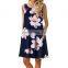 Custom Sleeveless Floral Print Summer Beach Women Night Dress