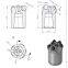 Tapered Rock Drilling Tools Short Skirt Button Bits