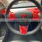 3pcs Glaze red color for Tesla accessories Model 3 Model Y Steering wheel patch decoration Interior Modified