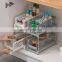 Slim Space Saving Table Kitchen Accessories Pantry Storage Basket Foldable Slide Plastic Spice Rack Storage Holders & Racks