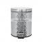 Popular Special Pattern Design Trash Can Embossing Surface Dust_Bin Bathroom Hotel Luxury Household Stainless Stee lTrash Bin