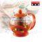 round glass teapot ,beautiful glass tea maker,glass teapot with strainer