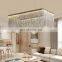 Luxury Gold Crystal Chandelier Living Room Rectangular Chandelier Crystal Pendant Lamp