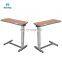Top Sale Cheap Hospital Gas-spring Adjustable Height Plastic Overbed Table Overbed Panel For Patient Dinning