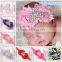 Lovely Children Flowers Crystal Crown Design Headband Girls Princess Fabric Flower Baby Headband Cotton Headbands MY-AA0005