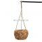 Best Price Rustic Woven Water Hyacinth Hanging Planter With Lining Modern Boho Wicker Straw Cover for Flower Pot