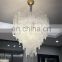 Designer Round Irregular Water Ripple Glass Chandelier Luxury Dining Room Living Room Hotel Hanging Light Indoor Pendant Light