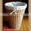 Split willow & seagrass hamper with fold over plain natural liner