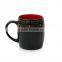 Two tones black color glazed ceramic mug with customized design