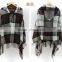 2016 plaid style fashion imitation Cashmere Poncho Capes with Hood