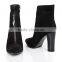 Top Fashionable Rhinestone Women Boots Andkle Boots Leather Heels