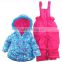 new design baby clothes padded coat suspender baby girls winter suit jacket overall children clothes sets