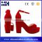 Footwear New Fashion Spring Platform Open Toe Thick Heel Red Lady Sandal