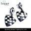 korean fashion accessories black and white triangle drop earrings jewelry for women fashion jewelry