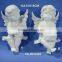 Bisque CERAMIC ANGELS-unpaint porcelain angel with star