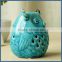 Wholesale home decoration blue ceramic porcelain owl
