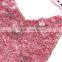 Latest cute pink requin bow print cotton clothing baby boutique romper