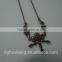 Purple crystal dragonfly pendant metal chain necklace