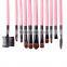 15PCS Private Label Custom Goat Hair Makeup Brush Set Best for Makeup