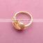 >>>2016 YIWU T&J Women Fashion Korean Style Rings Gold Plated Eyes Rhinestone Crystal Double Fox Tail Rings for Lady/