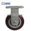 6 inches RED PU Tread plastic Core Wheel, locking caster wheel