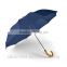 2015 new customized antiquated style umbrella with hook bamboo handle