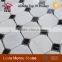 Octagon white marble mixed Nero Marquina premium mosaics tile