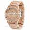 Wooden watch Maple case even strap Japan movement with calendar