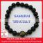 Hideyoshi Toyotomi, Samurai bracelet, black onyx 10 mm with Black Agat and Tiger eye, man bracelet, japanese samurai, Japan