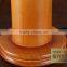natural wood table light with white empire lampshade