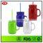 Bpa Free 20 Ounce Double walled acrylic colored mason jars with handle