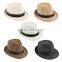 Unisex Fedora Trilby Hat Cap Straw Panama Style Packable Travel Sun Hat