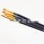 6Pcs High Elastic Nylon Flat Hair Long Pole Gold Plated Brass Copper Tube With Wood Handle Oil Paintbrush Hook Line Pen Art Se