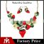 2016 Hot selling cheap fruit jewelry set resin statement strawberry necklace and cuff earrings