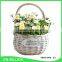 Handled oval wicker woven garden plastic liner basket