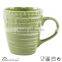 wholesale ceramic stoneware emboss color glaze mug