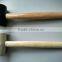 rubber hammer yellow mallet with wooden handle