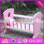 2016 Best design kids wooden toy 18 inch doll bed W06B052