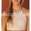 Hot sale open back white cami mini short singlet cami