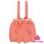 Fashion Cotton Children Short Trousers With Strap Solid Color Cheap Ruffle Bloomers Baby Girls&Boys Tight Pants Boutique Outfits