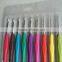 9 pcs rubber crochet hooks with plastic case
