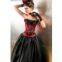 Satin Front Busk Closure Sequins Strapless Applique Corsets