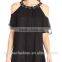 Top quality fashionable beaded cold shoulder dress for bridesmaid dress