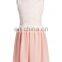 Sleeveless fishbowl floral white lace blush chiffon girls dress