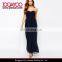 Royal Blue Wrapped Strapless Elegant Chiffon Maxi Casual Dress