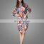 New Style Graffiti Printing Beautiful Long Women T-shirt Dress Girl Blouses