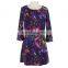 2017 Galaxy Print Brushed Old Women Tunic Guangzhou Factory