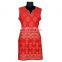 BLOOD RED KURTIS WITH PIPING ON NECK GIRLS WEAR INDIAN FASHION